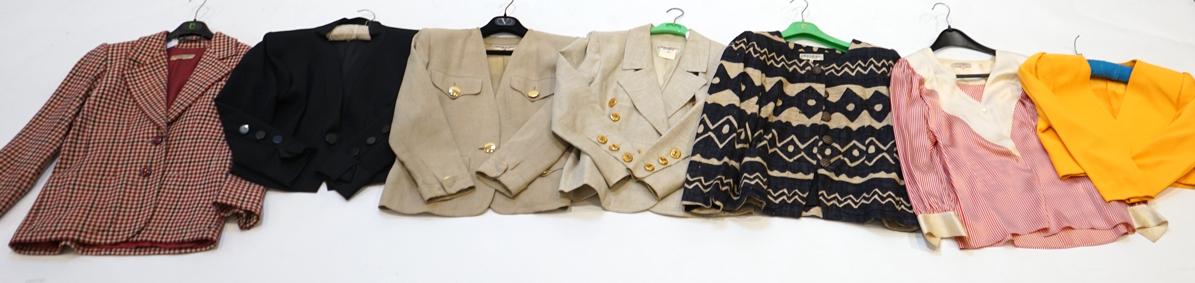 Six Yves Saint Laurent Rive Gauche vintage jackets and a blouse, all size IT 42